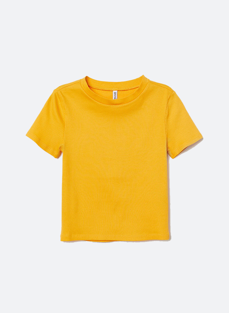 Mustard Yellow Cotton T-shirt