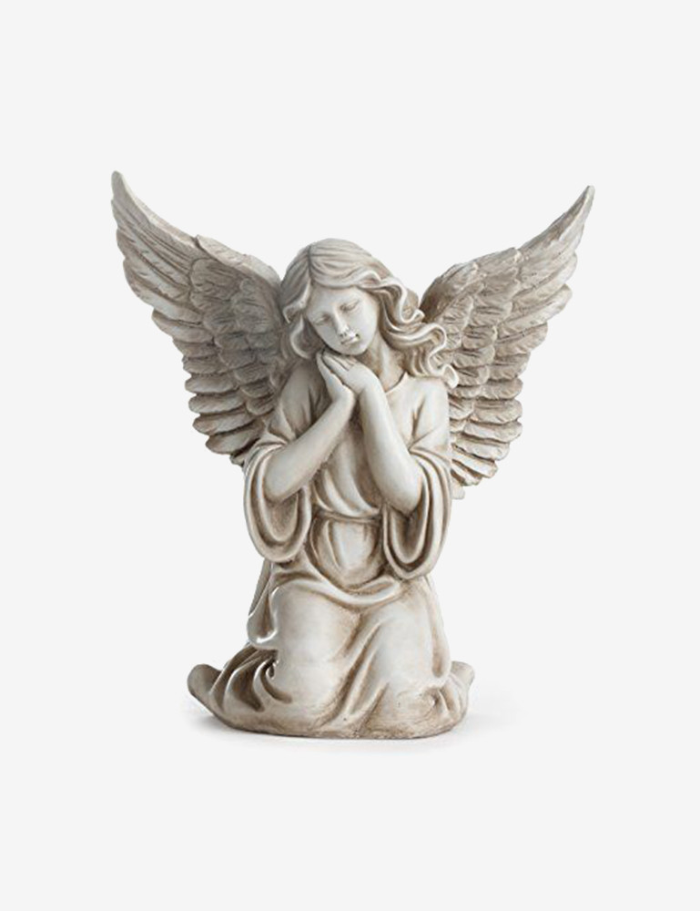 Kneeling angel garden statue